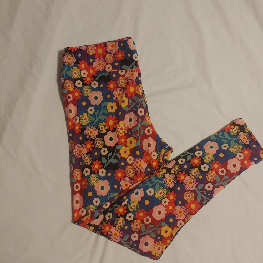 LuLaRoe Floral Leggings in Purple, Pink, Yellow, Red, Blue